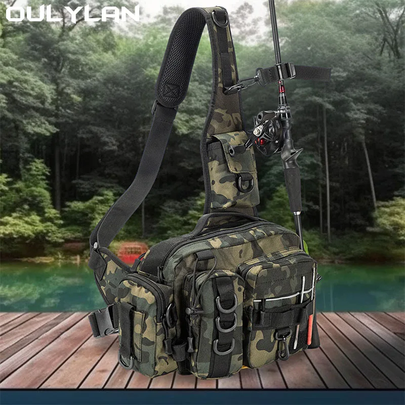 Outdoor Shoulder Bag Sports Climbing Backpack Shoulder Tactical Hiking Camping Hunting Daypack Fishing Backpack