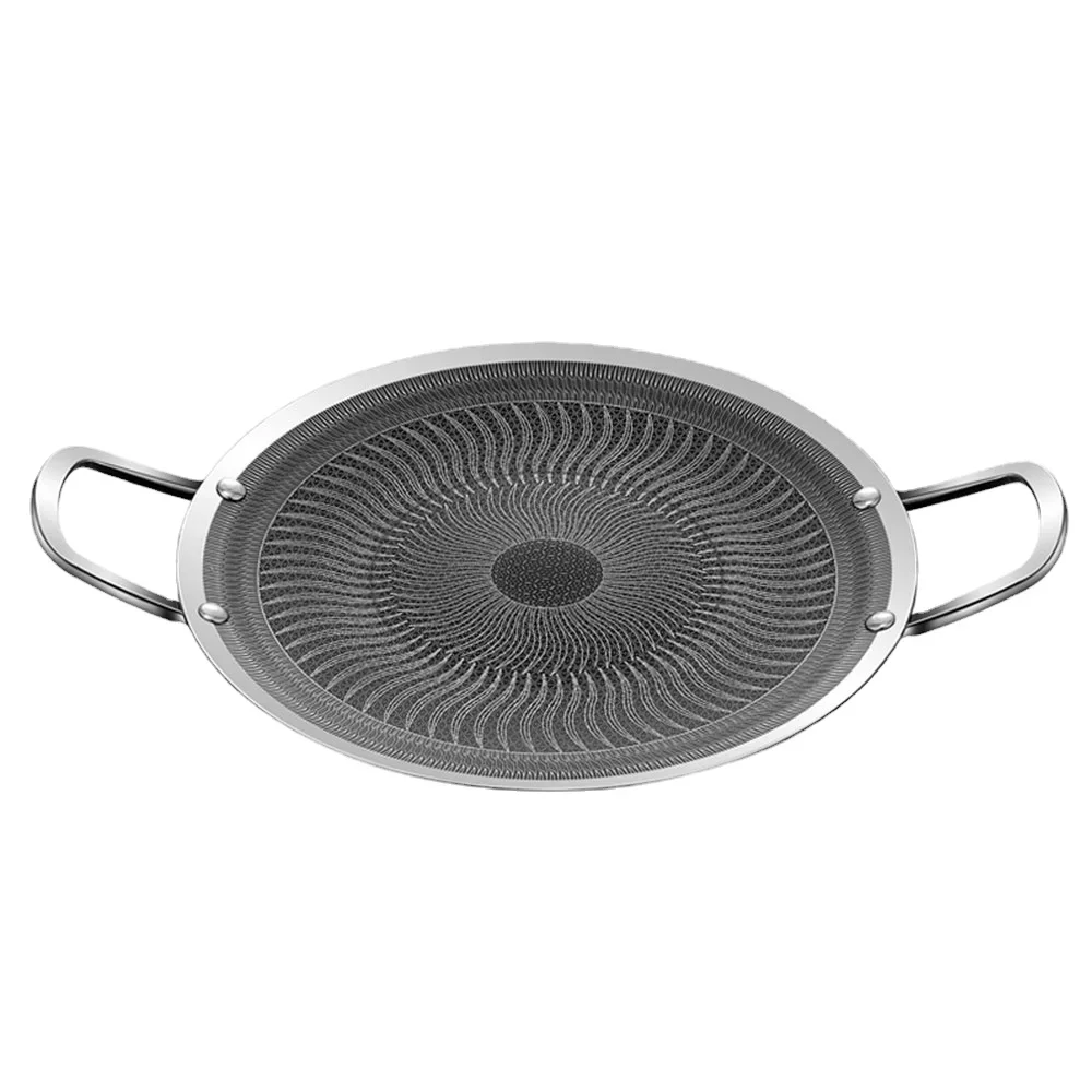 Outdoor Camping Barbecue Grill Plate 316L Stainless Steel Cooking Plate BBQ Nonstick Frying Plate Thickened Bottom