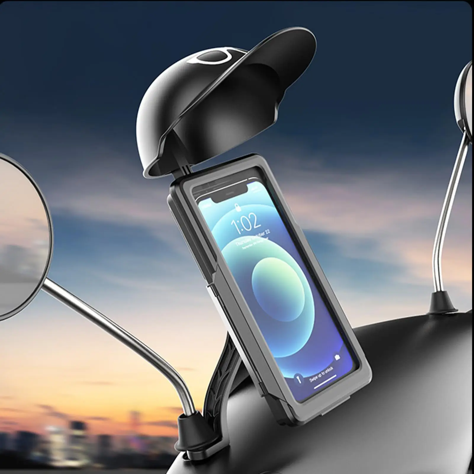 

Мотоциклетный маленький непромокаемый держатель для мобильного телефона, шлем, портативный мини-зонтик от солнца, козырек от солнца, мотоциклетный велосипедный зонтик, кронштейн для телефона