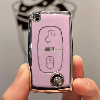 適用於標緻308 207 307 3008 5008遙控鑰匙和雪鐵龍C2 C3 C4 C8鑰匙的2鍵3鍵TPU汽車鑰匙套/保護殼 8 最佳銷售 標緻307鑰匙包 - №8