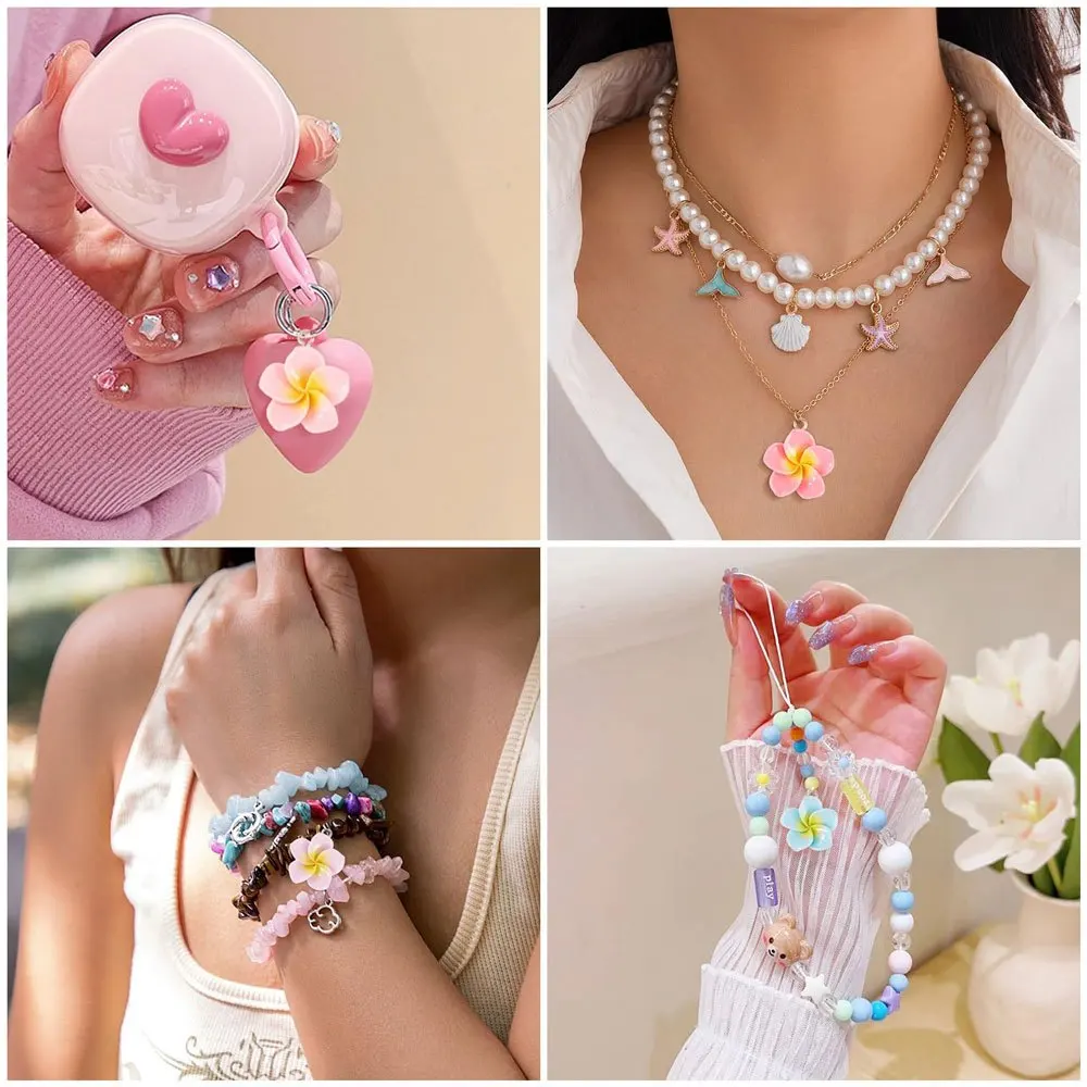 10/30/50pcs Mix-color Resin Flower Shaped Pendant, DIY Decorative Accessories, Valentine's Day, Thanksgiving, Christmas Gifts