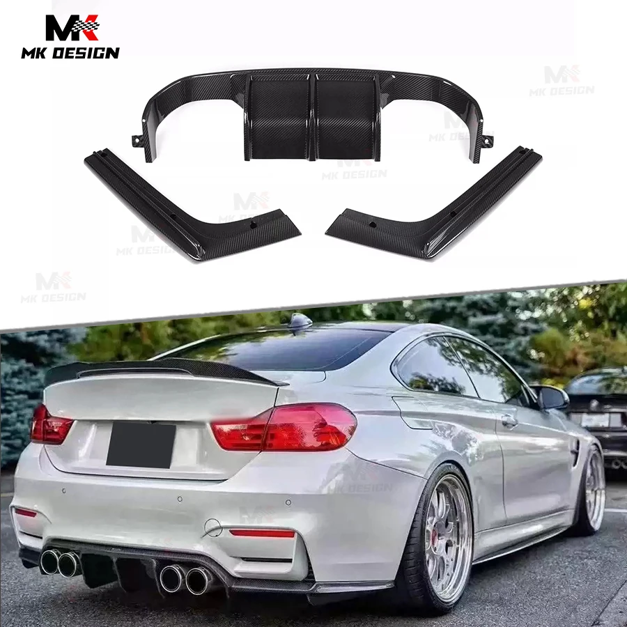 

Carbon Fiber V Style Rear Diffuser Bumper Lip Splitters for 2015-2019 BMW F80 M3 F82 F83 M4 Rear Lip Bumper Diffuser Auto Parts