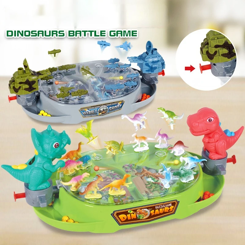 Juegos de mesa de escritorio para niños, rompecabezas, Catapulta de mármol, interacción familiar, juego de batalla de dinosaurios, dos jugadores, nuevo