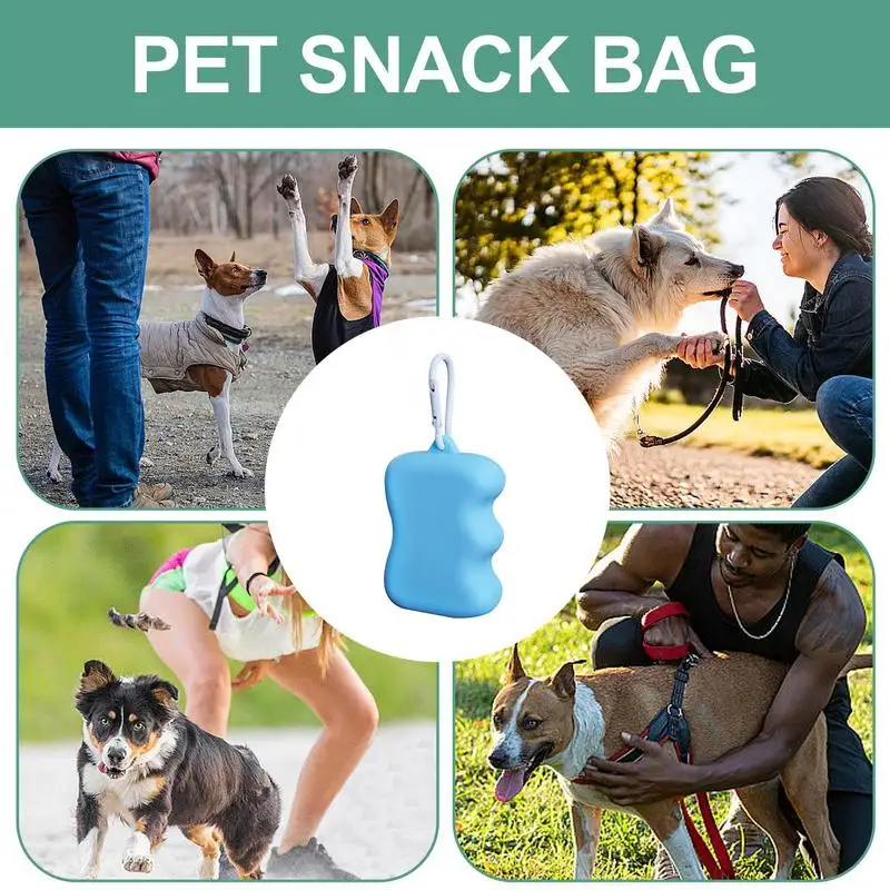 Silicone Dog Treat Pouch Small Training Bag Silicone Dog Walking Treat Bag Fashionable Snack Treat Food Holder Training Pet Pupp