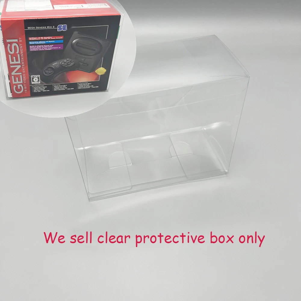 Clear transparent cover For Sega Genesis Mini 2 for MDmini2 game console Display plastic PET collection storage protective box