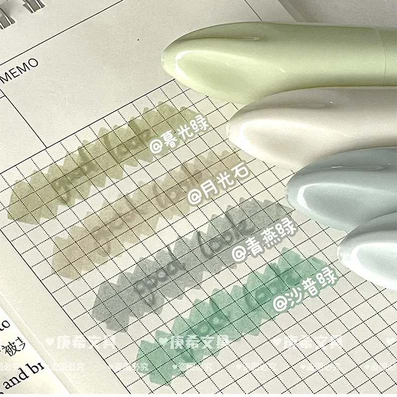 4Pcs/set Morandi Gradient Color Highlighter Ins Beautiful Marker Student Scrapbook Notebook Highlight Mark Pen Kawaii Stationery