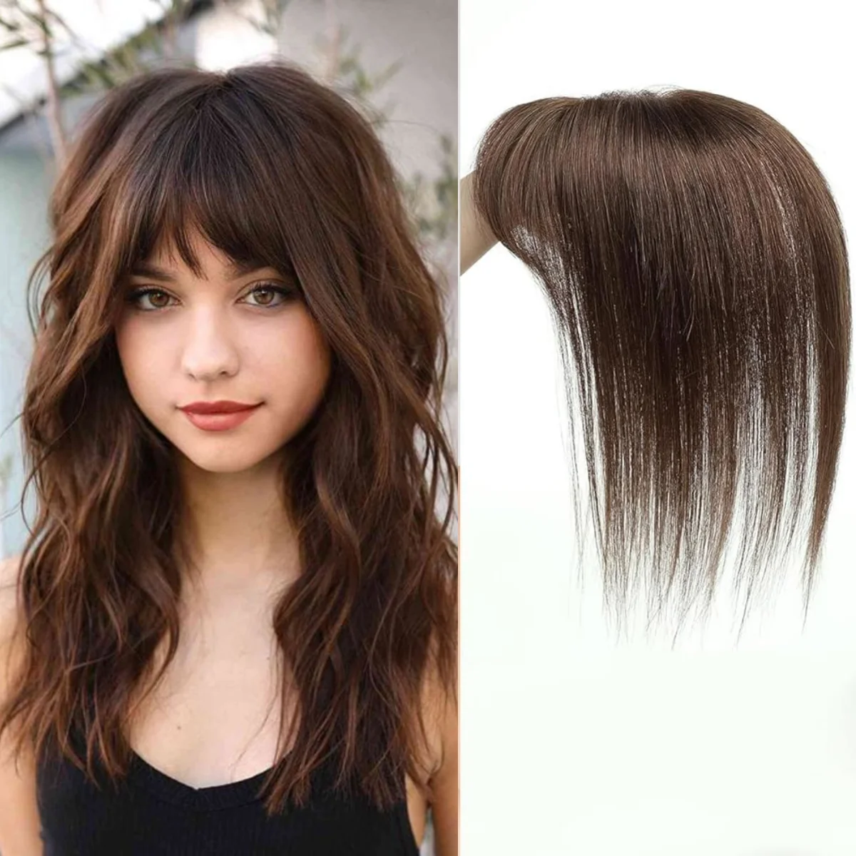 Remy 100% cabelo humano toppers base de seda peruca marrom com clipes natural olhando peruca para mulheres com desbaste cabelo festa diária