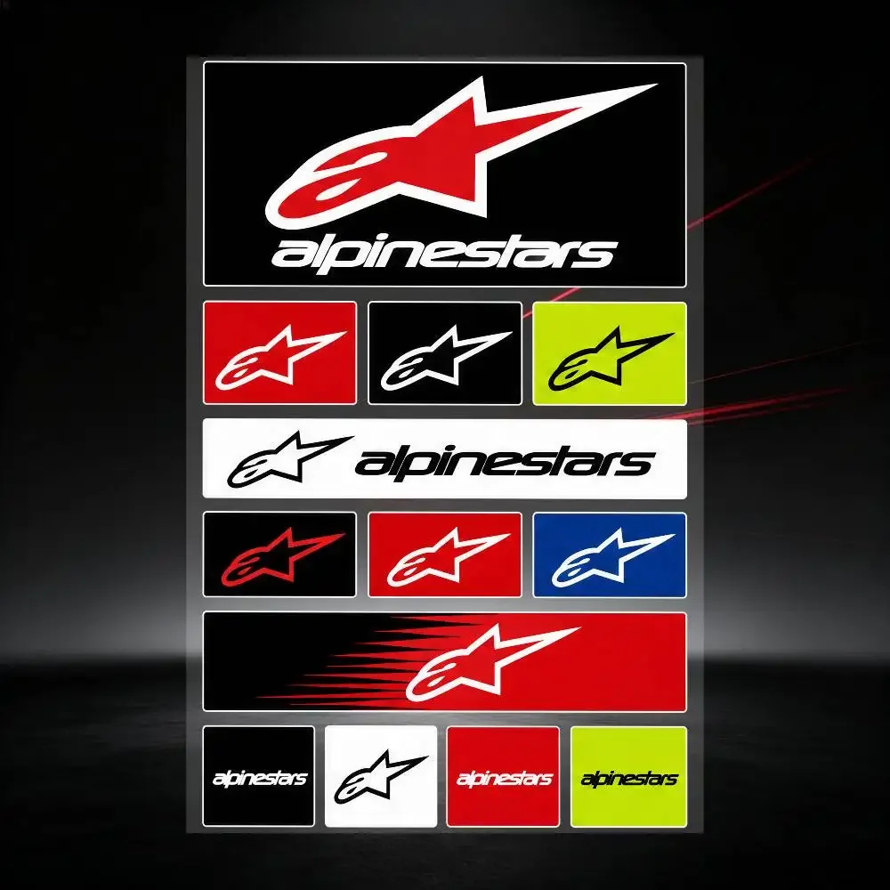 Poster A-al-pi-ne-star-s Universal Multi-Purpose Reflective Waterproof Stickers Scratch Conceal For Auto Bike Helmet