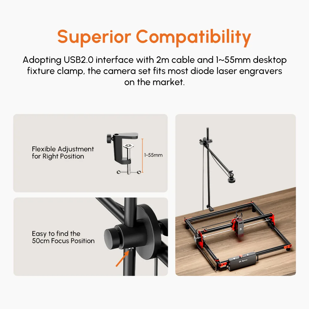 AlgoLaser Lightbrun Camera for ACMER XTOOL SCULPFUN Atomstack Ortur IKIER CREALITY TWO TREES COMGROW Laser Engraving Machine