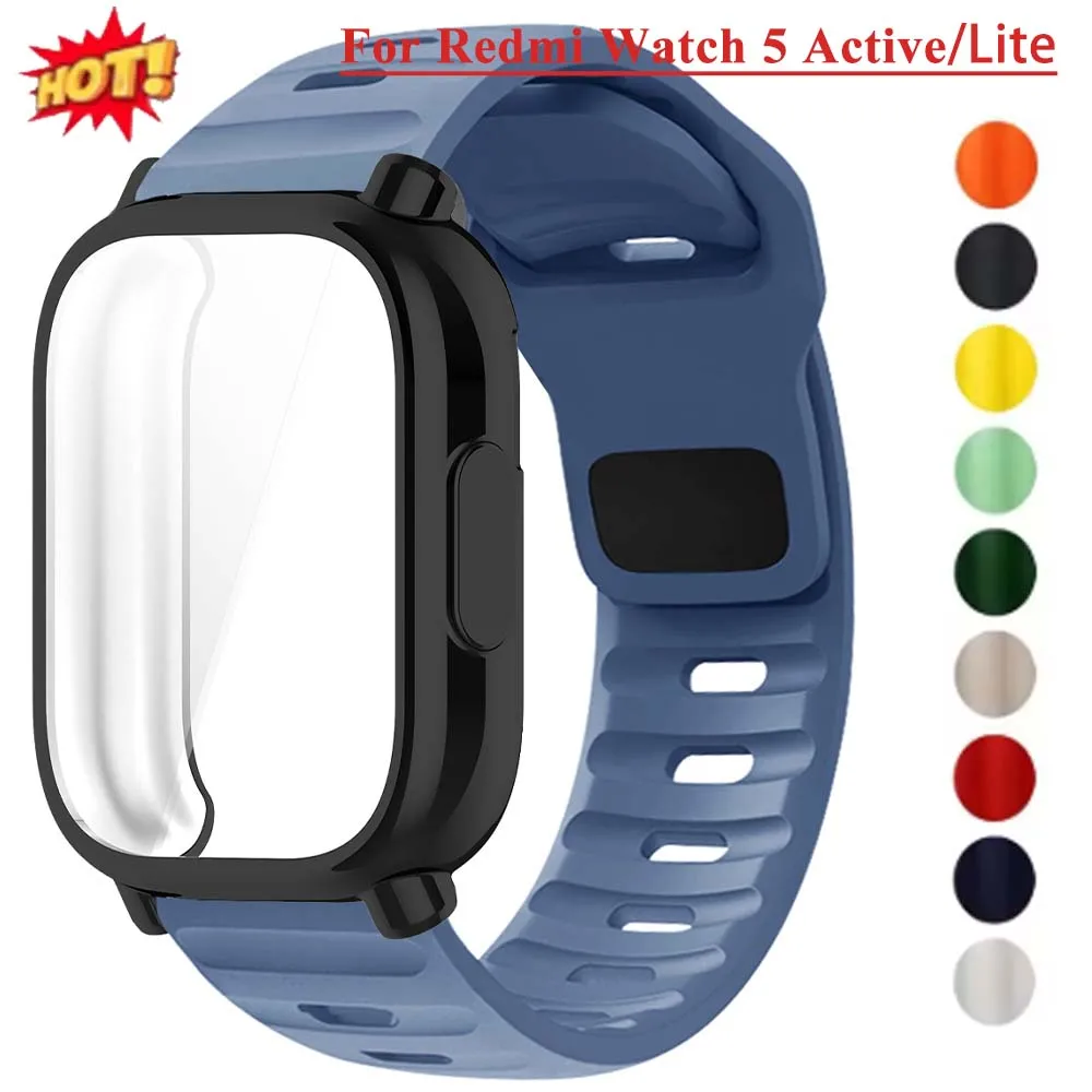Silikon Band + Schutzhülle Für Redmi Uhr 5Active Strap Abdeckung Correa Zubehör Für Redmi Uhr 5Lite Armband Sport armband