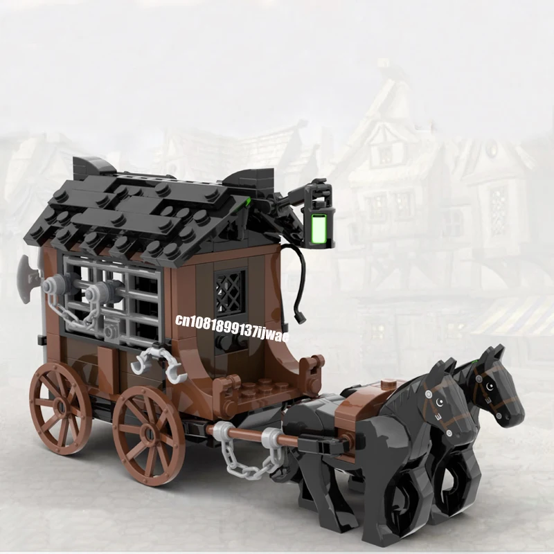 NEW 213PCS European Medieval Castle Prisoner Convoy model DIY creative ideas Children Toy Birthday Gift Building Blocks MOC-6055