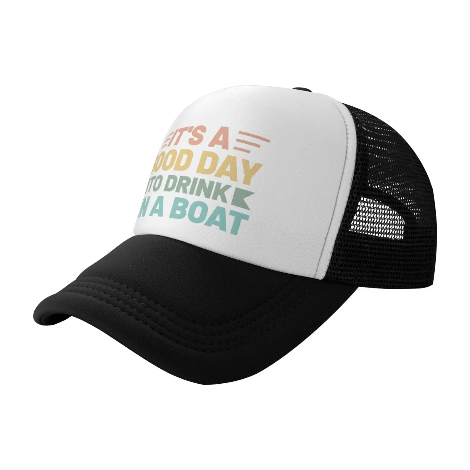 Trucker Hat Drinking Party Snap Back Hats for Women's Mesh Trucker Cap It is A Good Day to Drink On A Boat Caps One Size