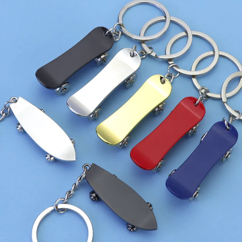 MINISO Creative Finger Scooter Keychain Stainless Steel Keyring Charm Finger Scooter Stress Relieving Toy Gift Keychain