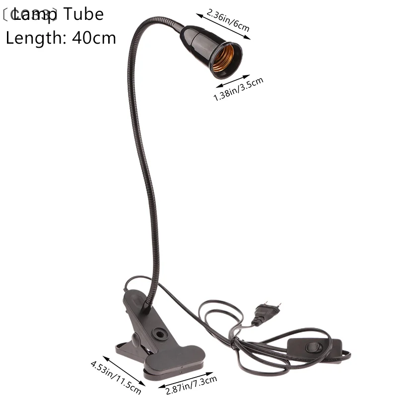 〔CC33〕EU Plug E27 Socket Adapter With Switch  360 Degree Desk Lamp Holder Socket Gooseneck Clip-on Cable With Power On Switch