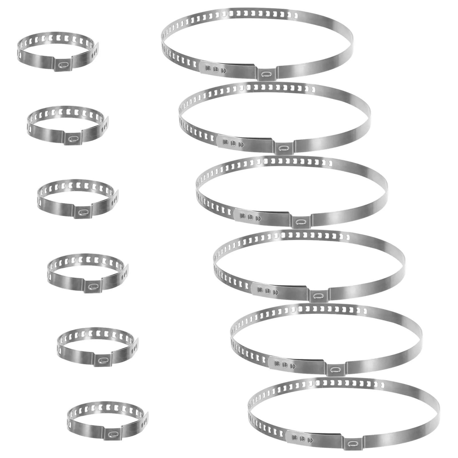 12Pcs Meat Roll Shaping Rings Stainless Steel Adjustable Lockable Clamp for Korean Bbq Hot Pot Shabu Teppanyaki Cooking Tool