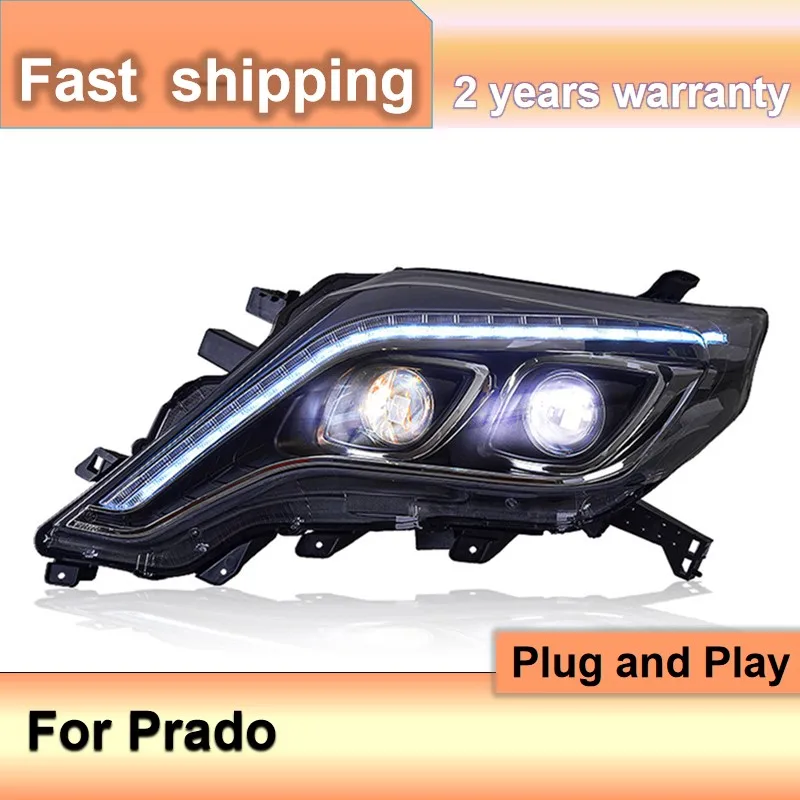 

Car Accessories for Toyota Prado Head Lamp 2014-2017 Prado Head Lights DRL Turn Signal Low High Beam Projector Lens