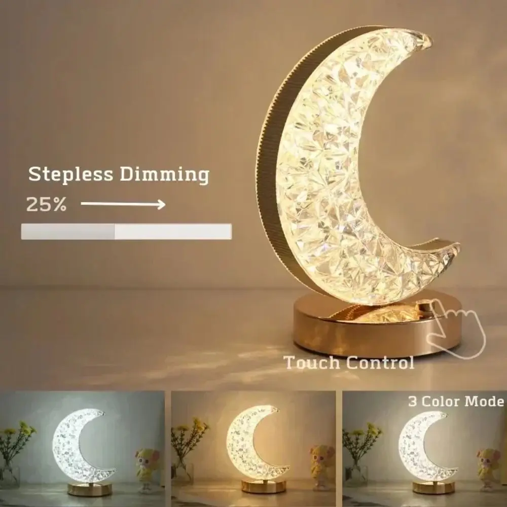 

Cordless Crystal Night Light Dimmable Touch Control Star Bedside Lamp High Quality Soft Light LED Atmosphere Lamp
