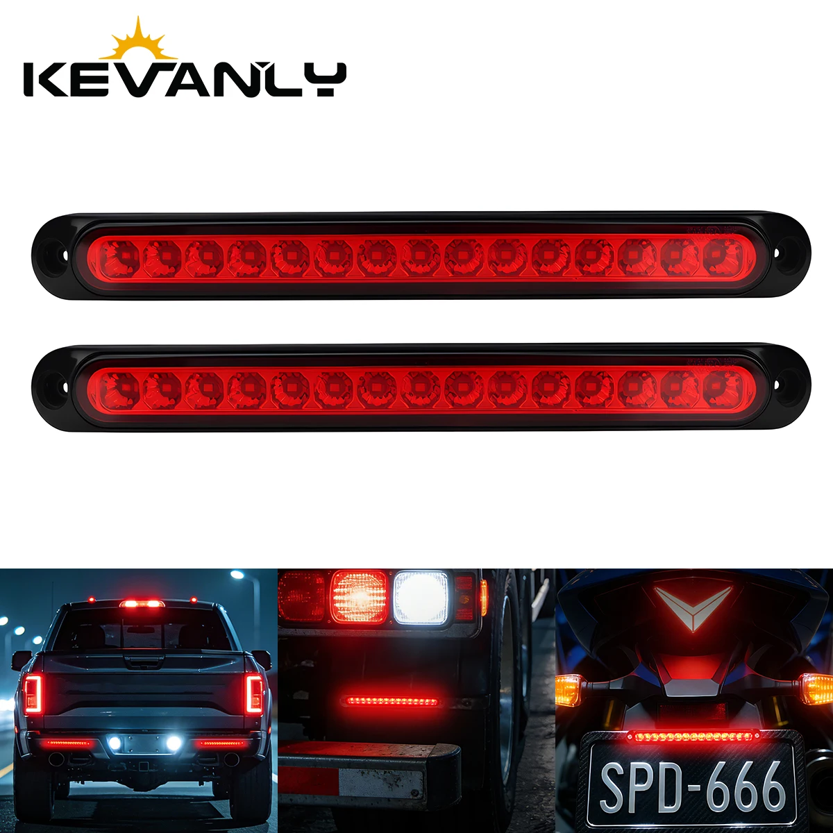 

1pc Car Taillights 24V Red Warning Brake Lights Turn Signal Lamp Side LED Strips Rear Windscreen Parking Automotive Accessories