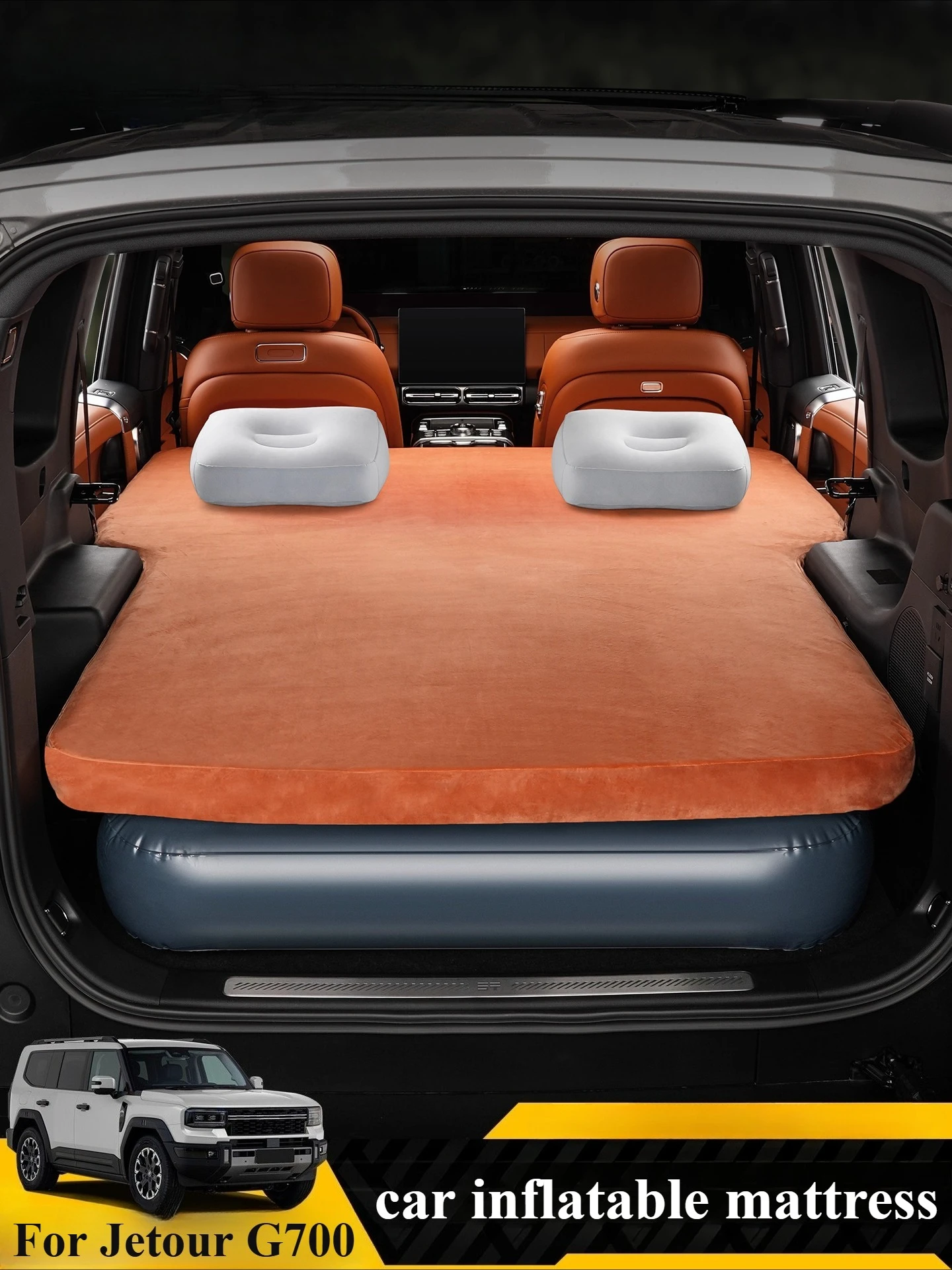 Car Inflatable Mattress For Jetour G700 2025 2026 Suede Trunk Inflatable Sleeping Pad Outdoor Camping Car Travel Bed Accessories detail image 1