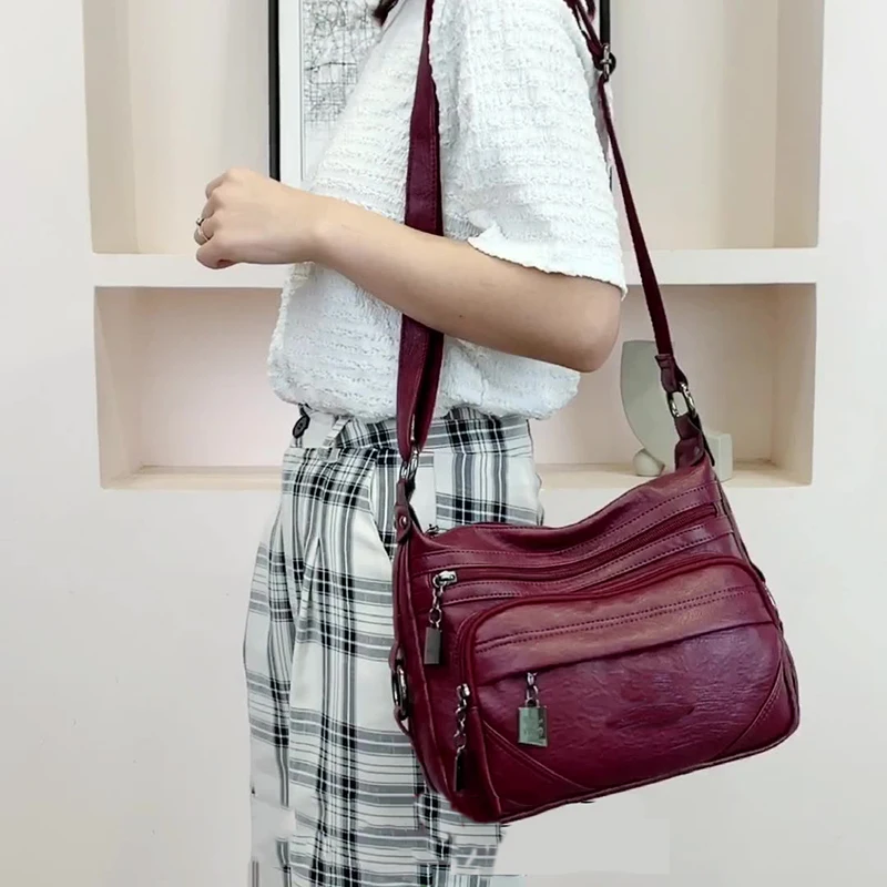 Women's Bag New Mom's Bag Large Capacity Single Shoulder Crossbody Bag Fashionable and Atmospheric Middle aged Women's Bag