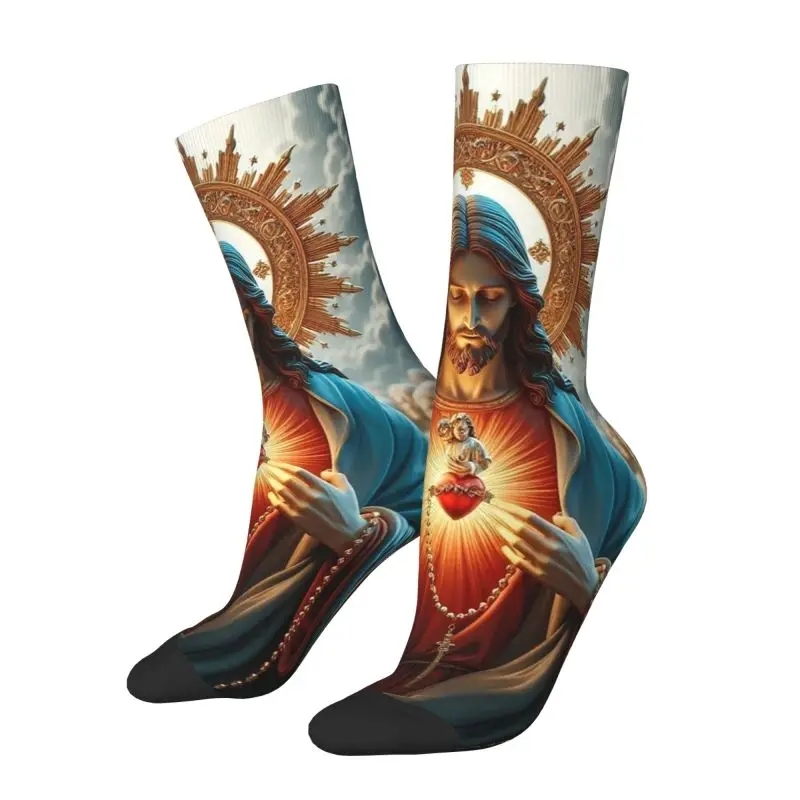 

Custom Fashion Printing Lord Jesus Christ Socks for Men Women Stretchy Summer Autumn Winter Crew Socks
