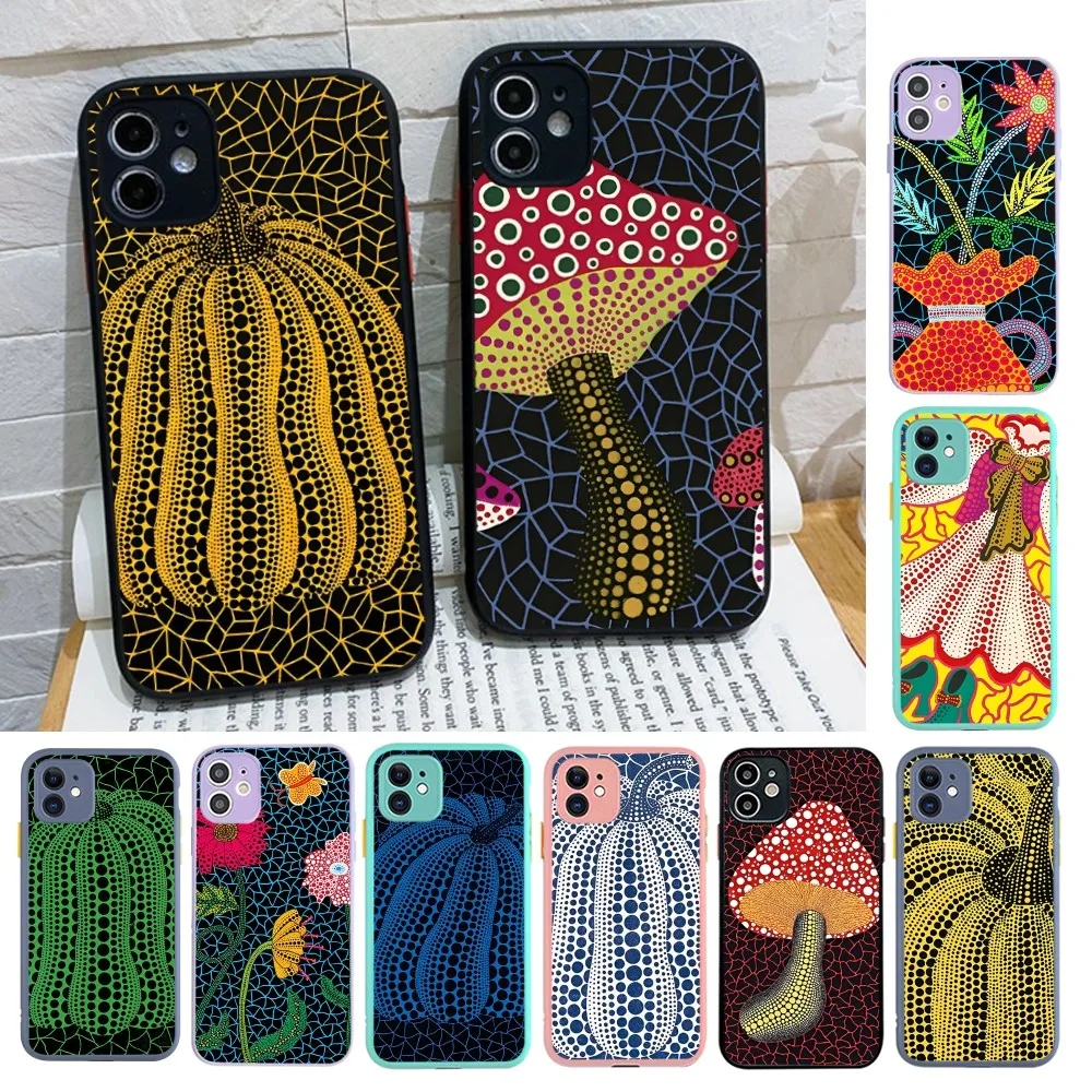 Yayoi Kusama Art Phone Case For iPhone 14 X XR XS 7 8 Plus 11 12 13 pro MAX 13mini Matte Shockproof Case