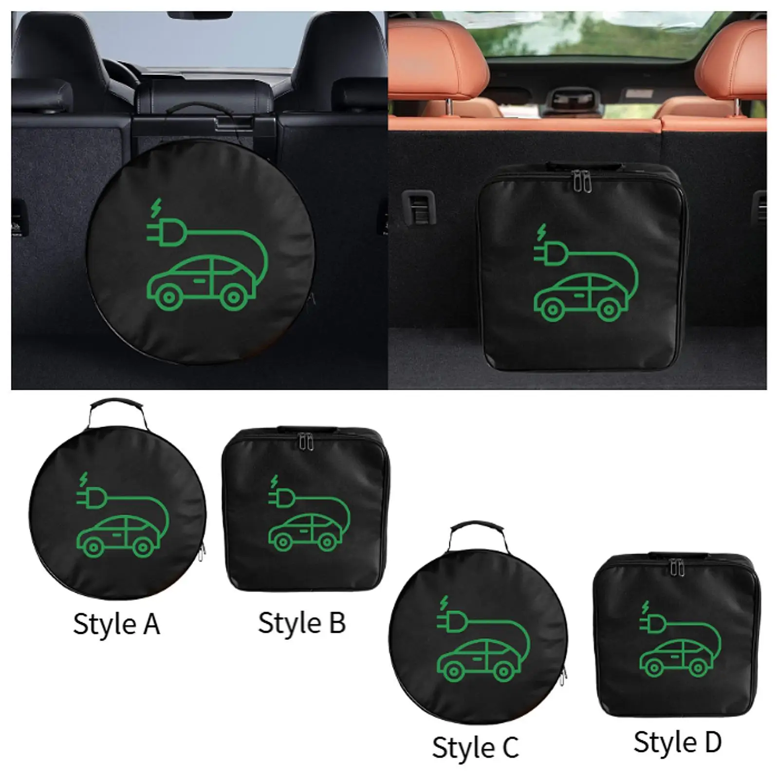 

Generic EV Charger Cable Storage Bag Durability Cable Management Easy to Use Convenient Accessories Double Zipper Oxford Cloth