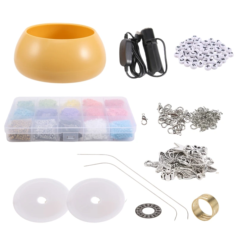 

167Pcs Electric Bead Spinner Kit For Jewelry Making Adjustable Spin And Bead Loader Seed Bead Kit For Bracelet Necklace