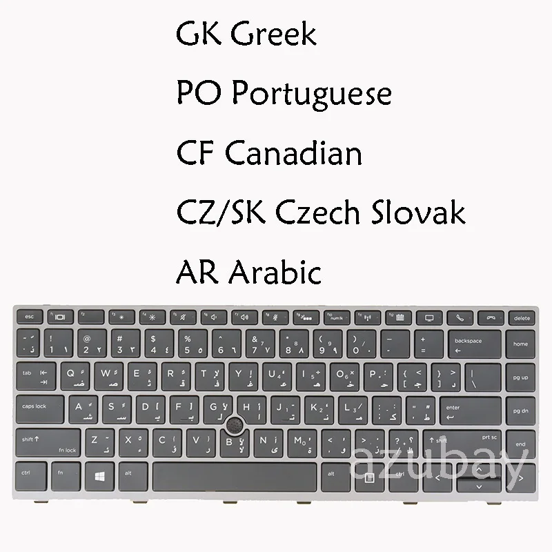 แป้นพิมพ์เรืองแสงสำหรับ HP eliteBook 745 G5 G6 HPM17B5, G6 G5 840, G6 846 G5, ZBOOK 14U G5 G6 HPM17B3 GK CF Po cz/sk AR
