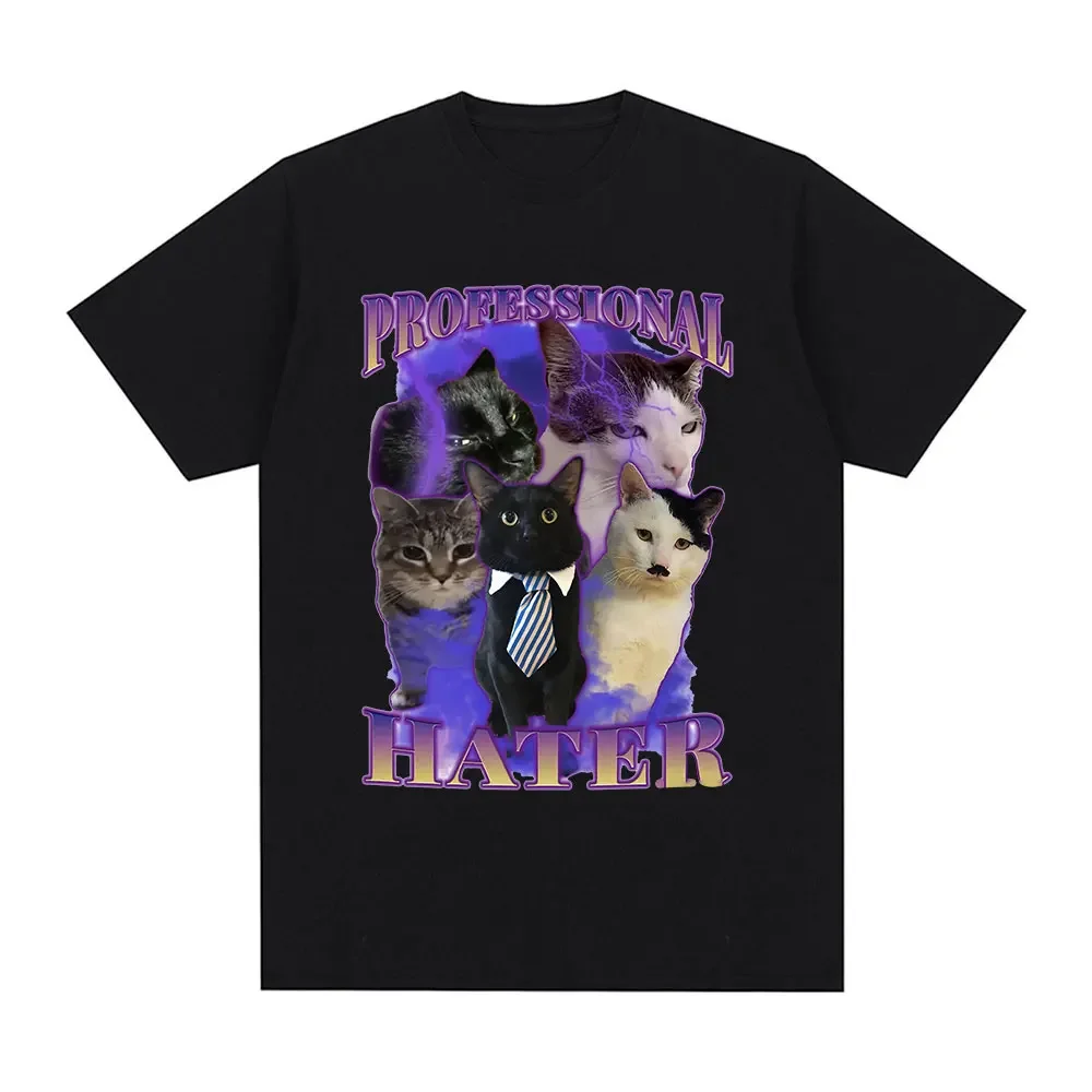 Professionelle Hater Lustige Katze Meme Grafik T Shirts Unisex Mode T-shirt Sommer Paare Casual Frauen Tees Kleidung