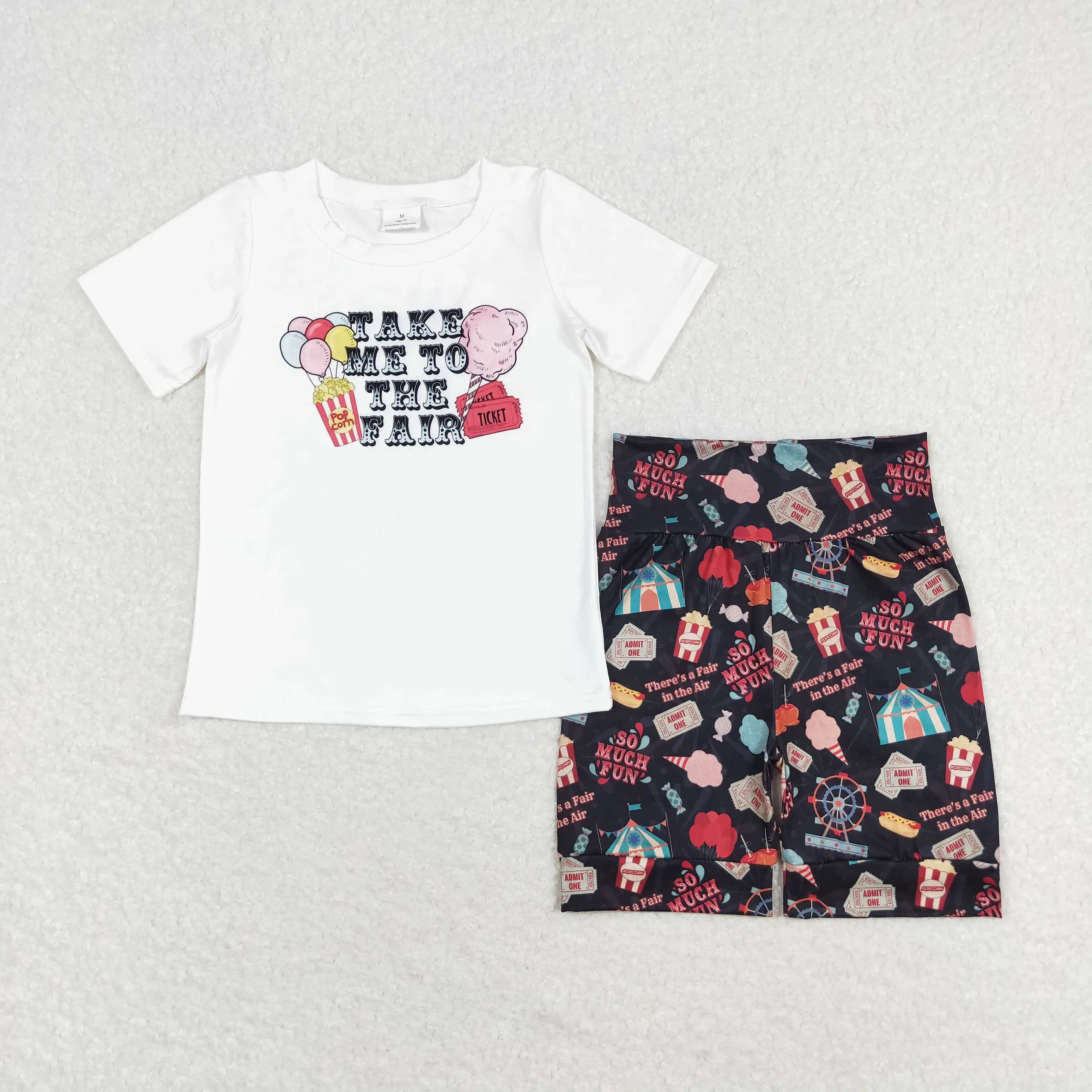 

z92-16 GSSO0735 Wholesale Summer kids clothes girls balloon short sleeve shorts sets Boutique sets kids clothes girl