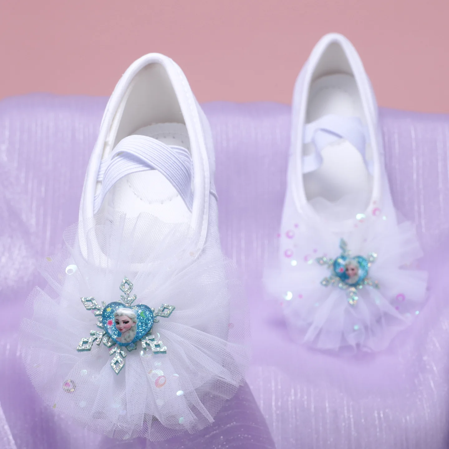 Chaussures de Ballet pour filles, pantoufles de danse à semelle souple, Elsa, chaussures de ballerine de gymnastique pour enfants, chaussures blanches, taille 23-39