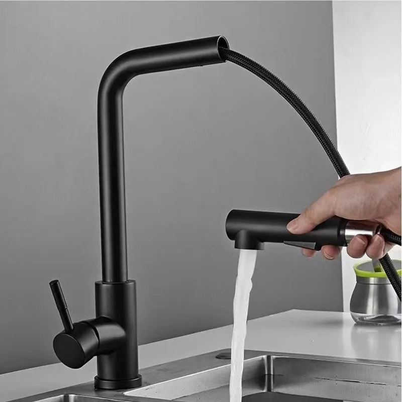 360° Swivel Stainless Steel Kitchen Faucet, Pull Out Sprayer with Ceramic Valve, Anti-Leak Design, Easy Install G1/2 Thread