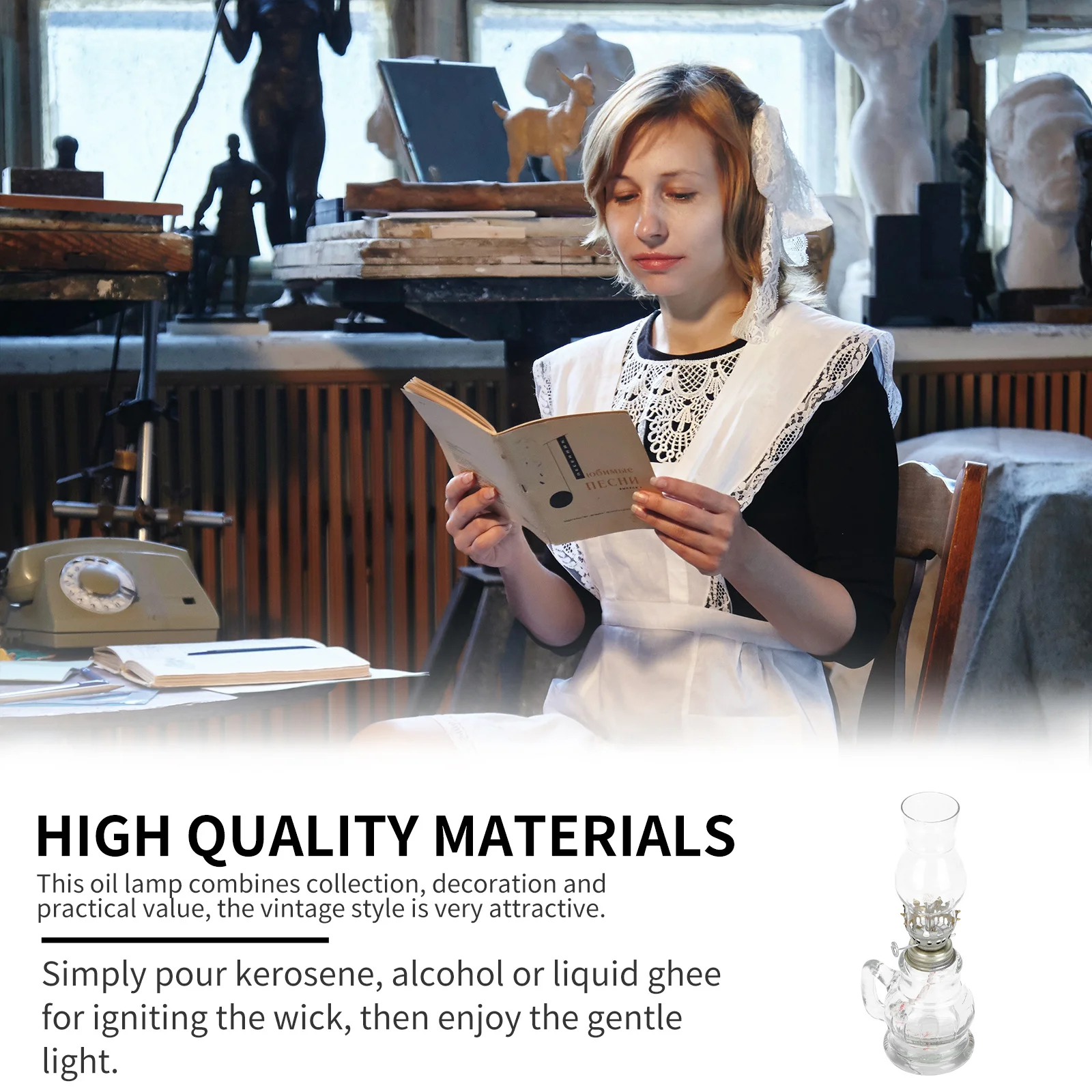 فانوس على شكل مصباح زيتي زجاجي لتزيين قاعة بوذا للمطبخ، تركيبات المظهر الكلاسيكي #4