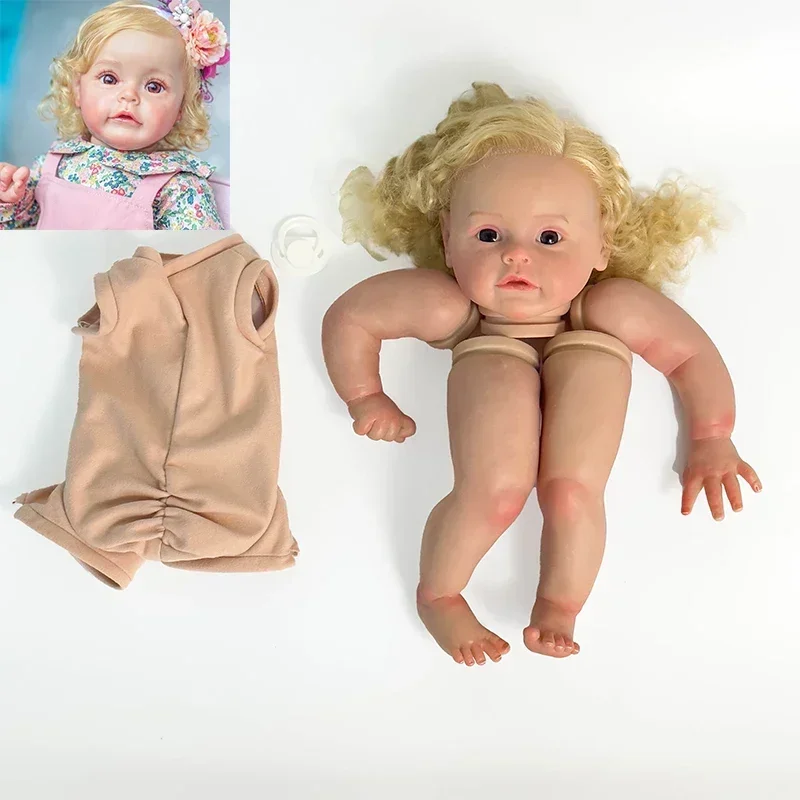 24inch Finished Reborn Doll Size Already Painted Kits Very Lifelike Baby with Cloth body and Hand Root Hair