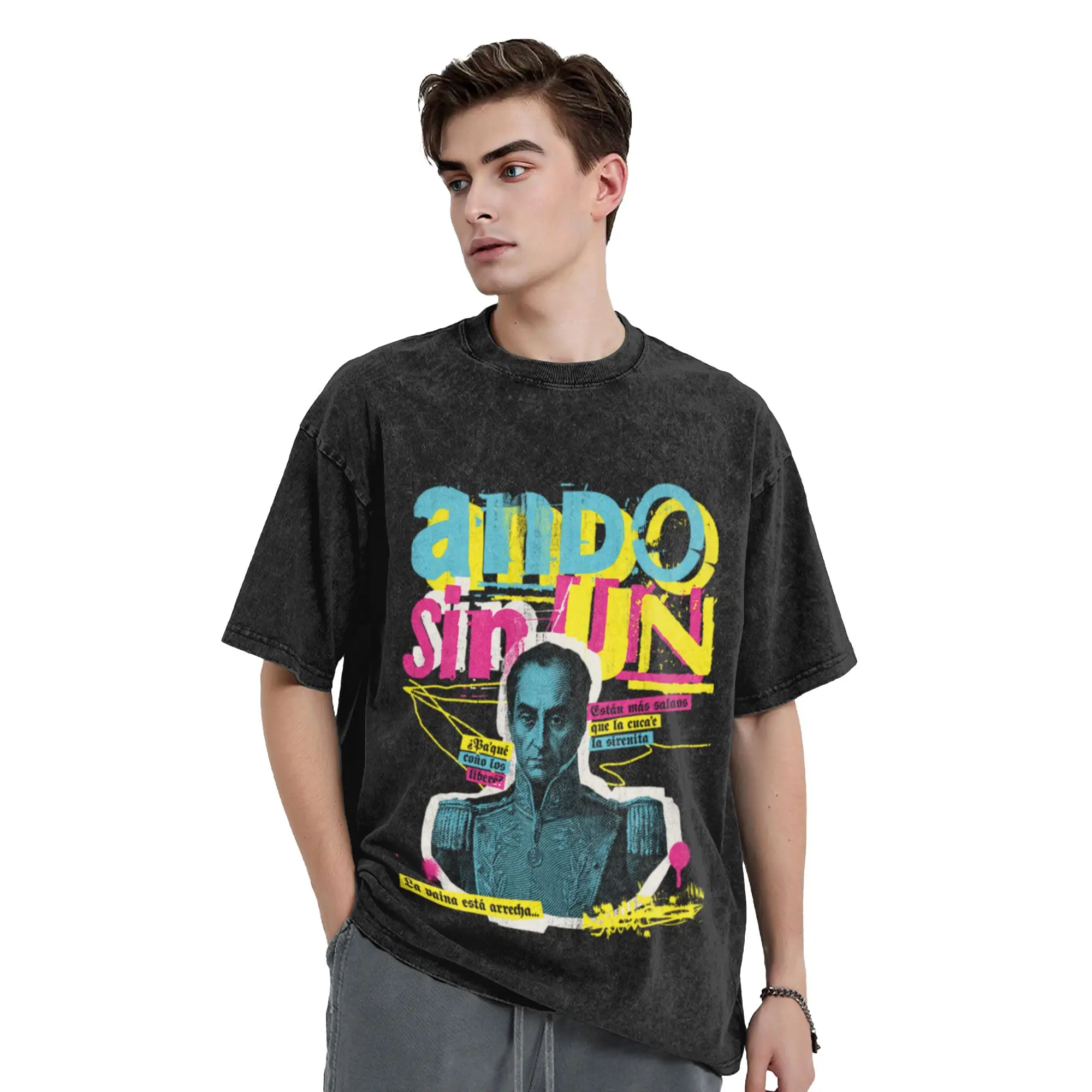 I m Walking Without a Bolivar - Sim n Bol var Meme Unique Chic A T-Shirt Oversized Short Sleeve Men's Women's Cotton Tees Tops