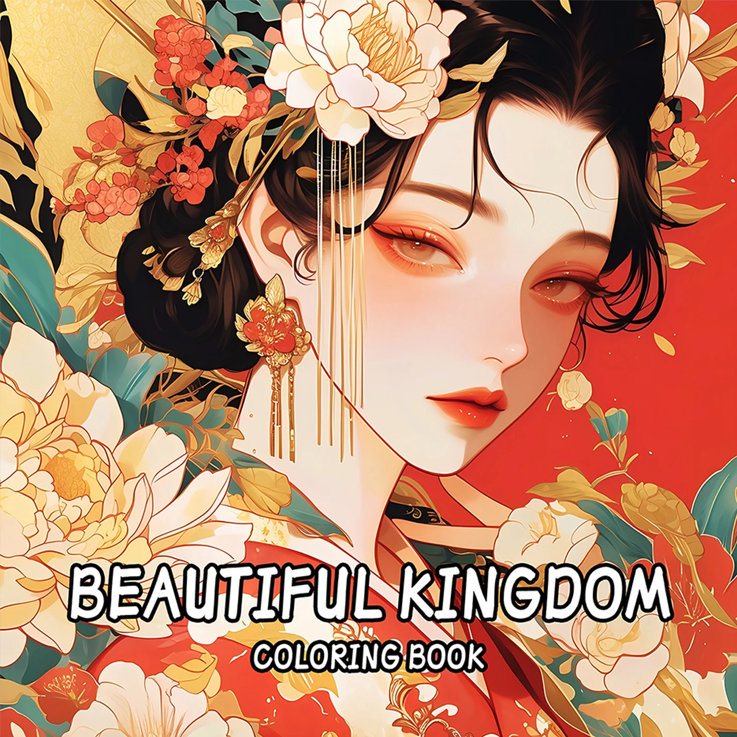 BEAUTIFUL KINGDOM Coloring Book for Adults Beautiful Girl Patterns Drawing Book Perfect Painting Gift for Party and Birthday