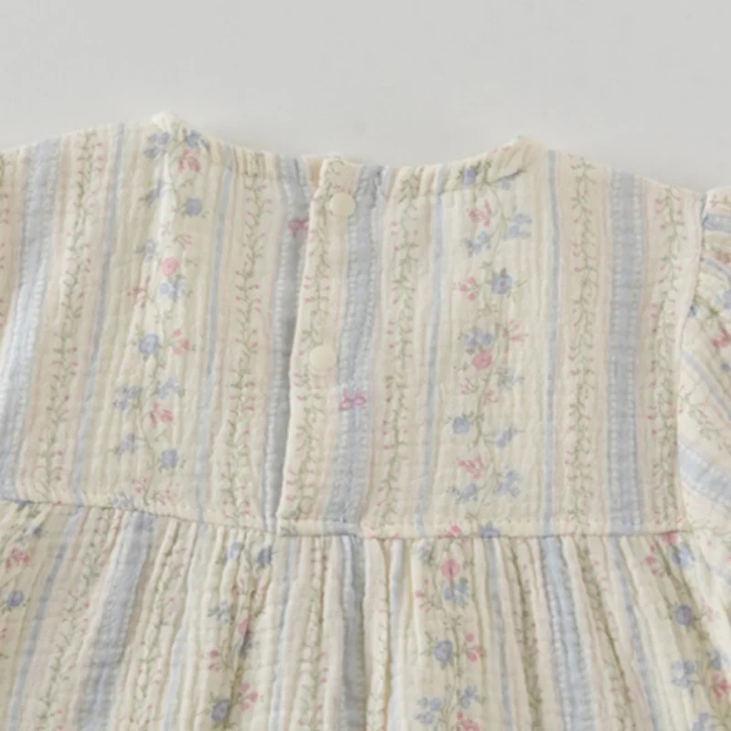 0-2J Herbst Baby-Body Lässiger Baumwoll-Strampler Hautfreundlich für Neugeborene Blumendruck Lange Ärmel Weiche Atmungsaktive Babykleidung – Detail 6