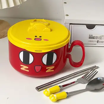 304 Stainless Steel Instant Noodle Bowl,with Lid Filter Water,Japanese Tableware,Dormitory Student Instant Canteen Lunch Box