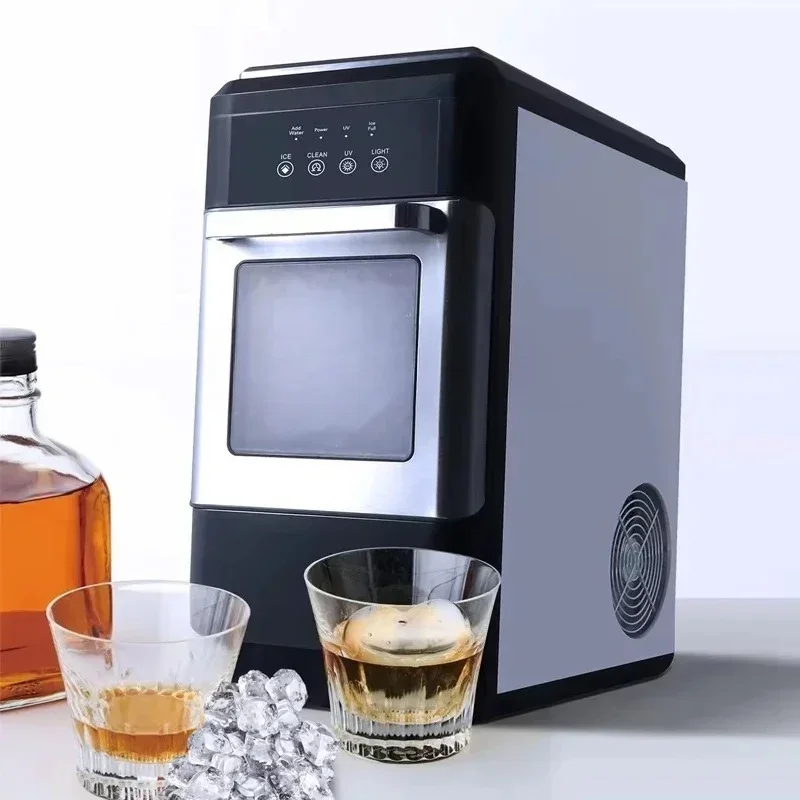 Compact Ice Crusher Table Top Multi Functional Automatic Cleaning Ice Block Forming Machine