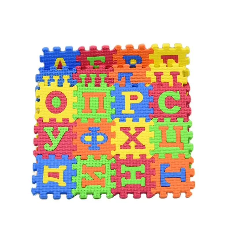 36 pieces small Eva Soft Russian Letter Jigsaw Puzzle Play Mat alphabet & number learning Toy Baby Educational Toys