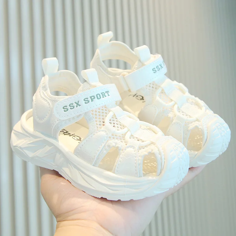 

Children Running Sandals Summer Mesh Breathable Kids Non-slip Shoes Lightweight Causal Boys Girls School Sport Sandals Hook Loop