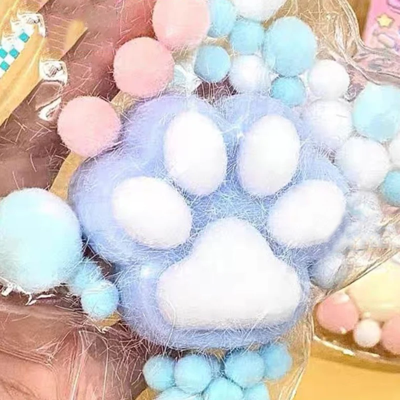 Squeeze Cat Paw Toys Cute Soft Abreact Relief Relax Toys Sticky Decompressing Pinching Cat Paw Stress Relief  Toy