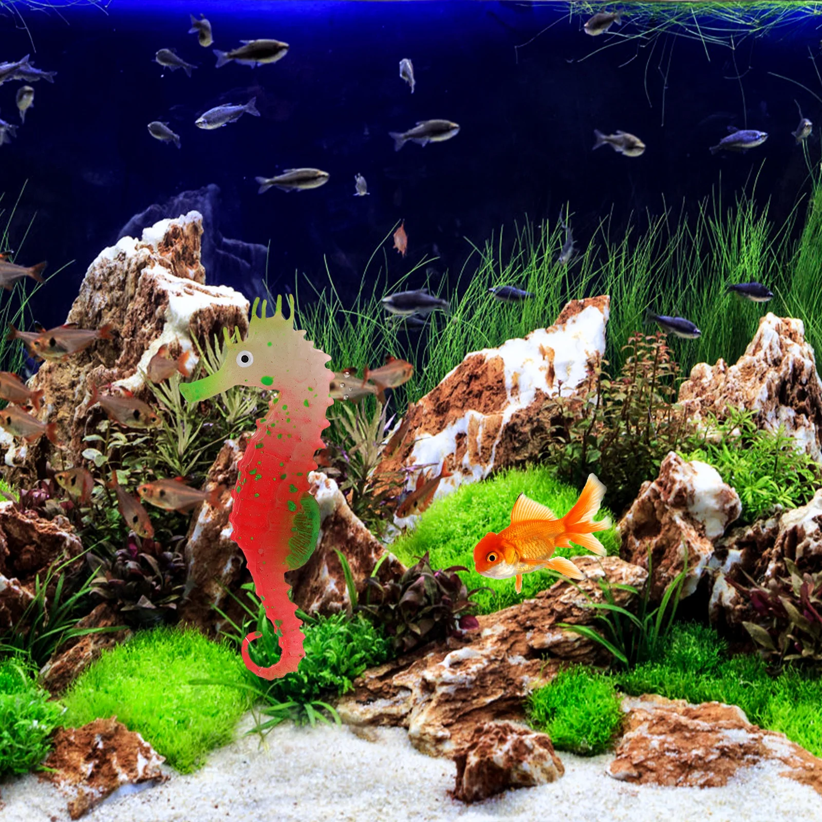

2PCS Night Decorations Home Fish Tank Ornament Sea Horse Decor Silica Gel Aquarium Ornaments Fish Tank Craft Home Pet Supplies