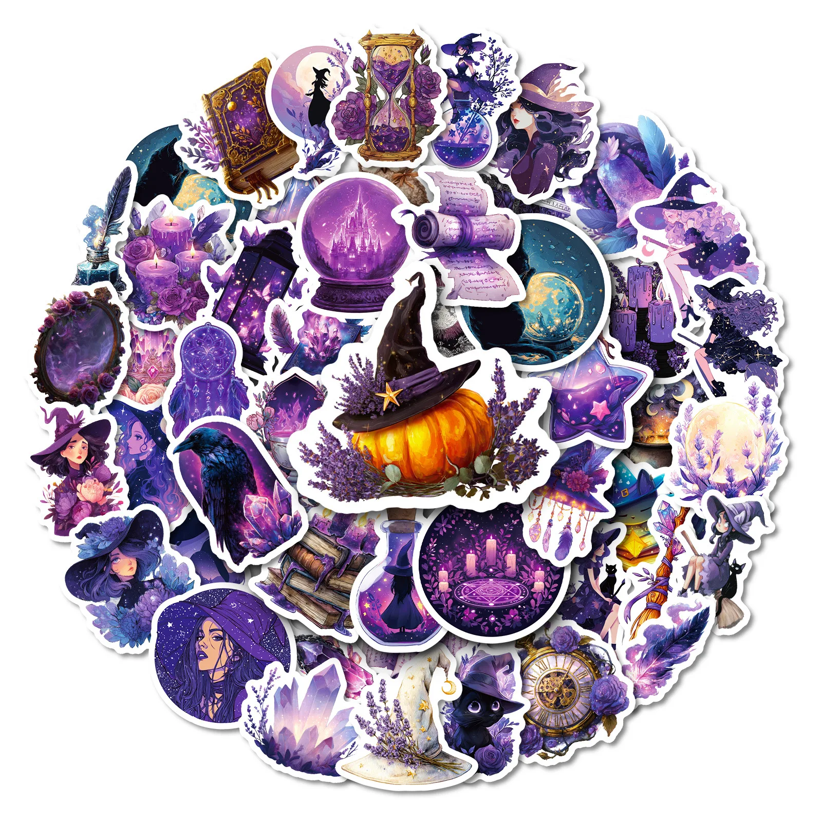 10/30/56 قطعة جديد الظلام ليلة الأرجواني غامض الساحرة الكرتون رائعة الكتابة على الجدران ملصقات DIY بها بنفسك الغيتار الهاتف كوب ماء سكيت #3