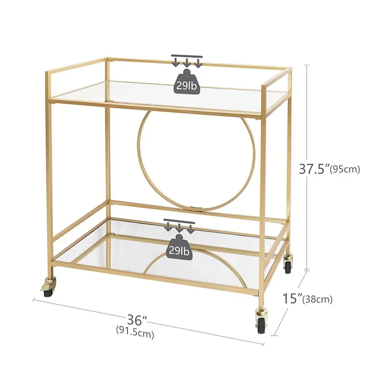 Metal Double Trolley for Kitchen Scratch Resistant Easy to Use Multi-Purpose Use Durable Build Reliable Performance