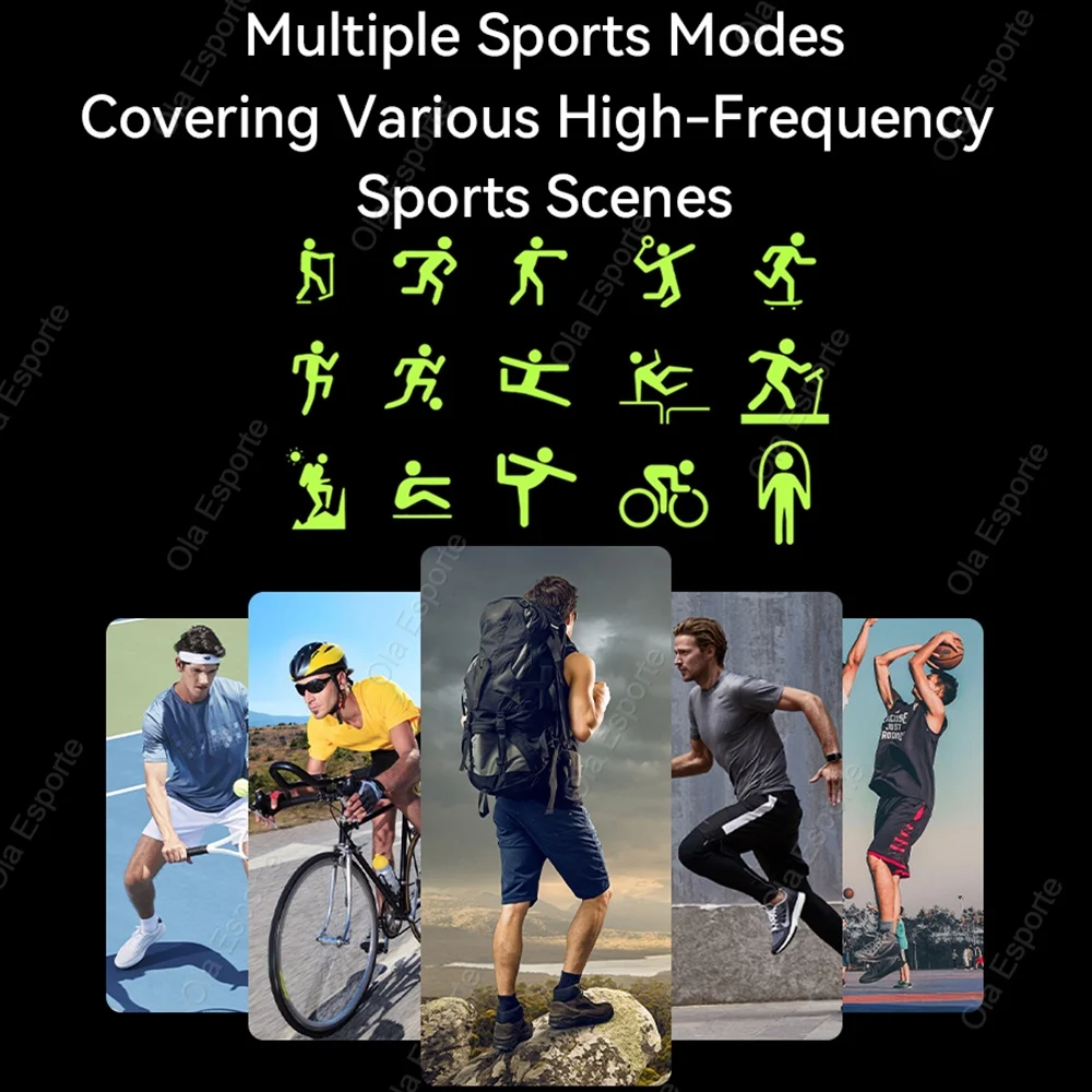 New Outdoor Sports Smartwatch 2.01 inch HD Screen LED Flashlight Bluetooth Talking Health Monitoring Smart Watch Men Women Gifts