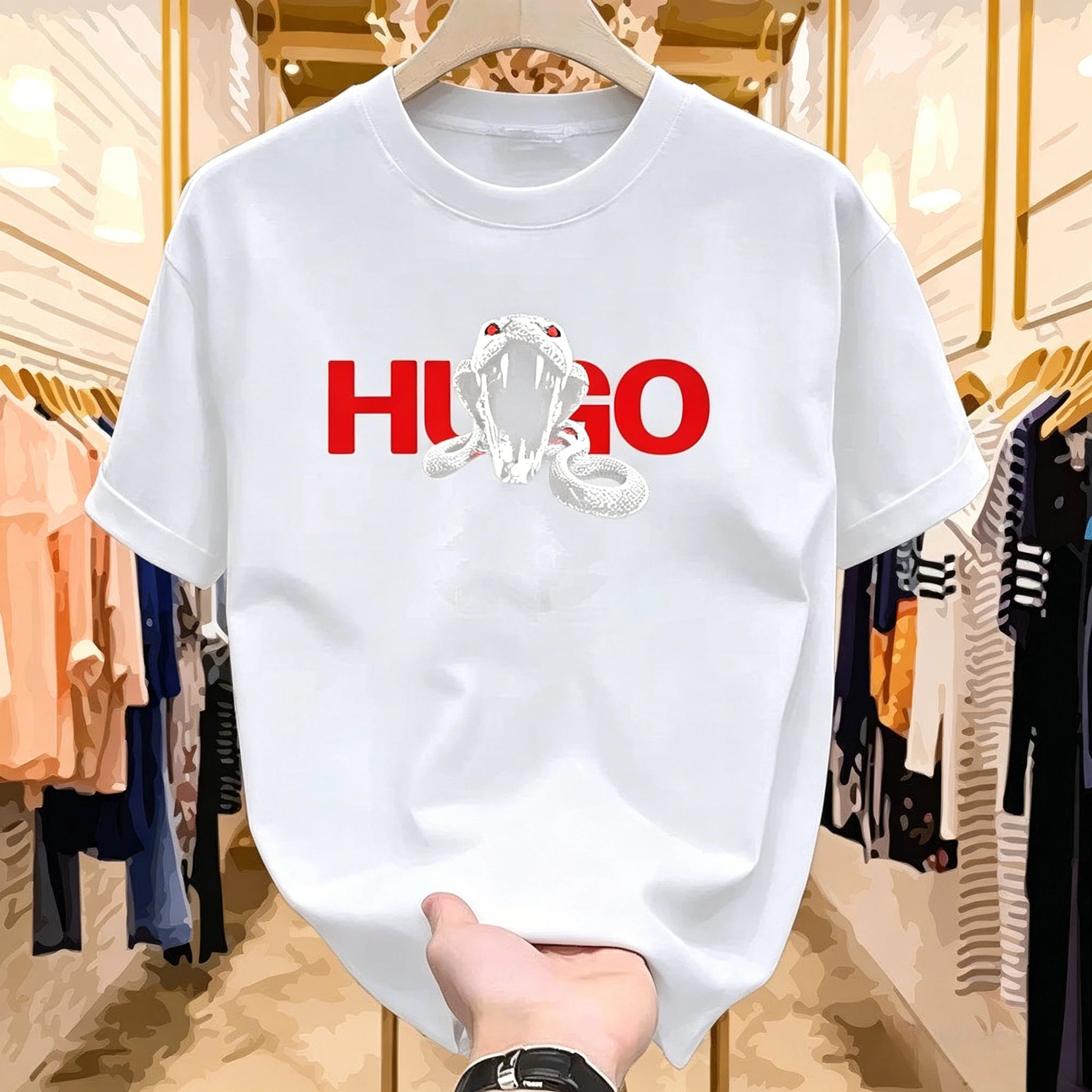 Camiseta de Cuello Redondo de Algodón para Hombre y Mujer, Tallas Grandes, Estampada, Holgada, de Manga Corta, Nueva Colección Primavera/Verano 2026, ¡Oferta!