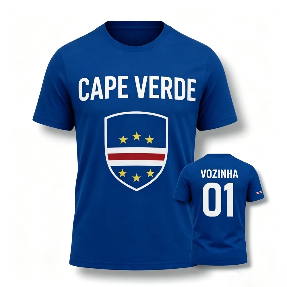 2026 New Capo Verde Fan Football Jersey Cape Verde Football Shirt Family Jerseys Crew Neck T-shirt Moisture-wicking Summer Top