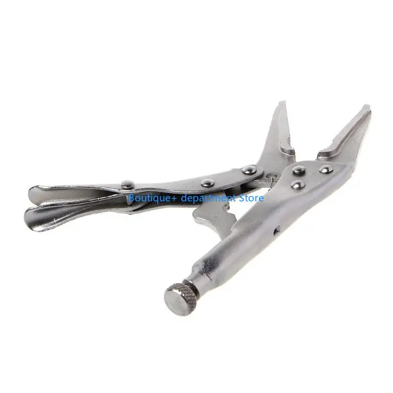 E1PD 7Inch Locking Pliers Long Nose Straight Jaw Lock Clamp Hand Tool 165mm